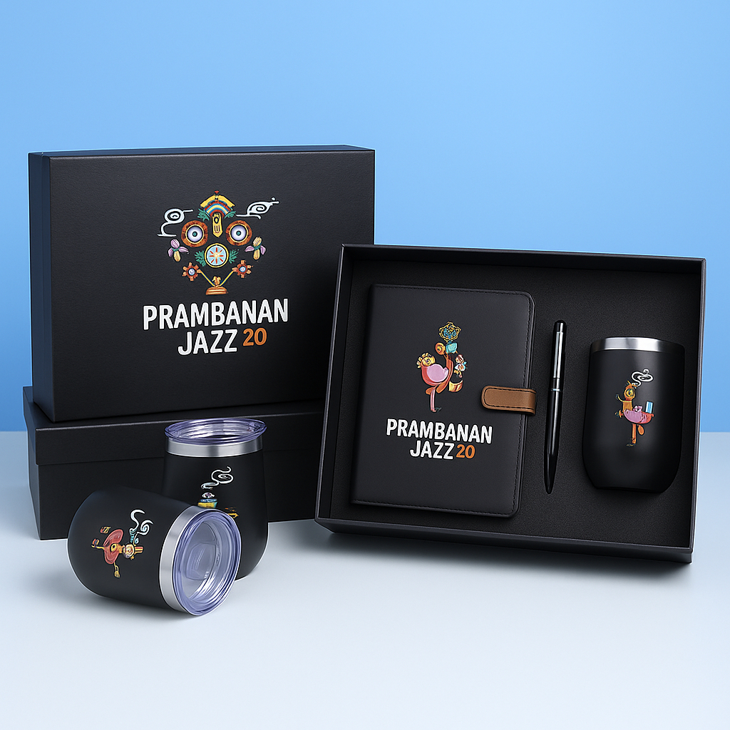 

Giftset Custom Hardbox isian Notebook Bolpoin dan Mug Stainless