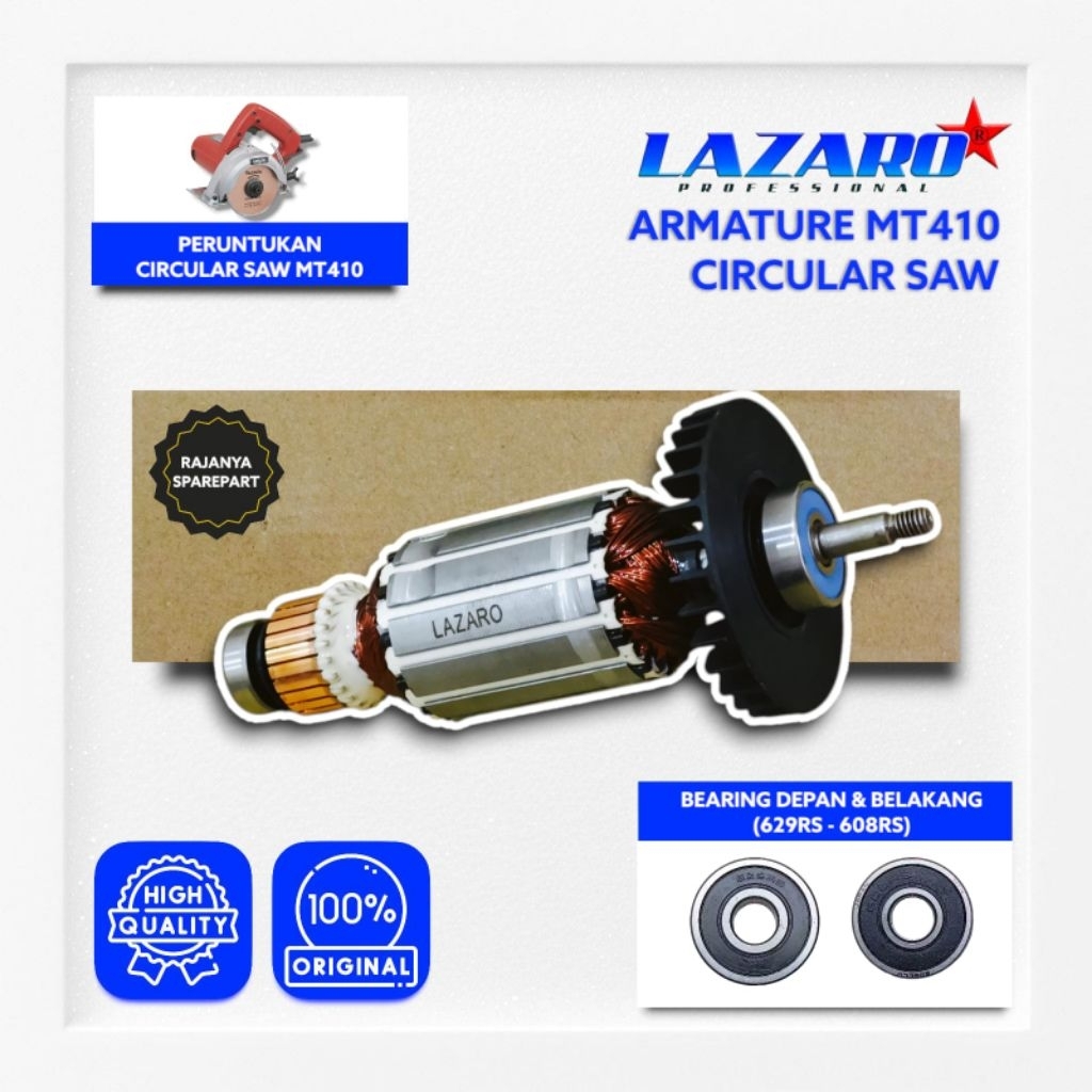Armature Mesin Marble Cutter Maktec MT410 LAZARO Armature Angker MT 410 Mesin Potong Keramik MT410 F