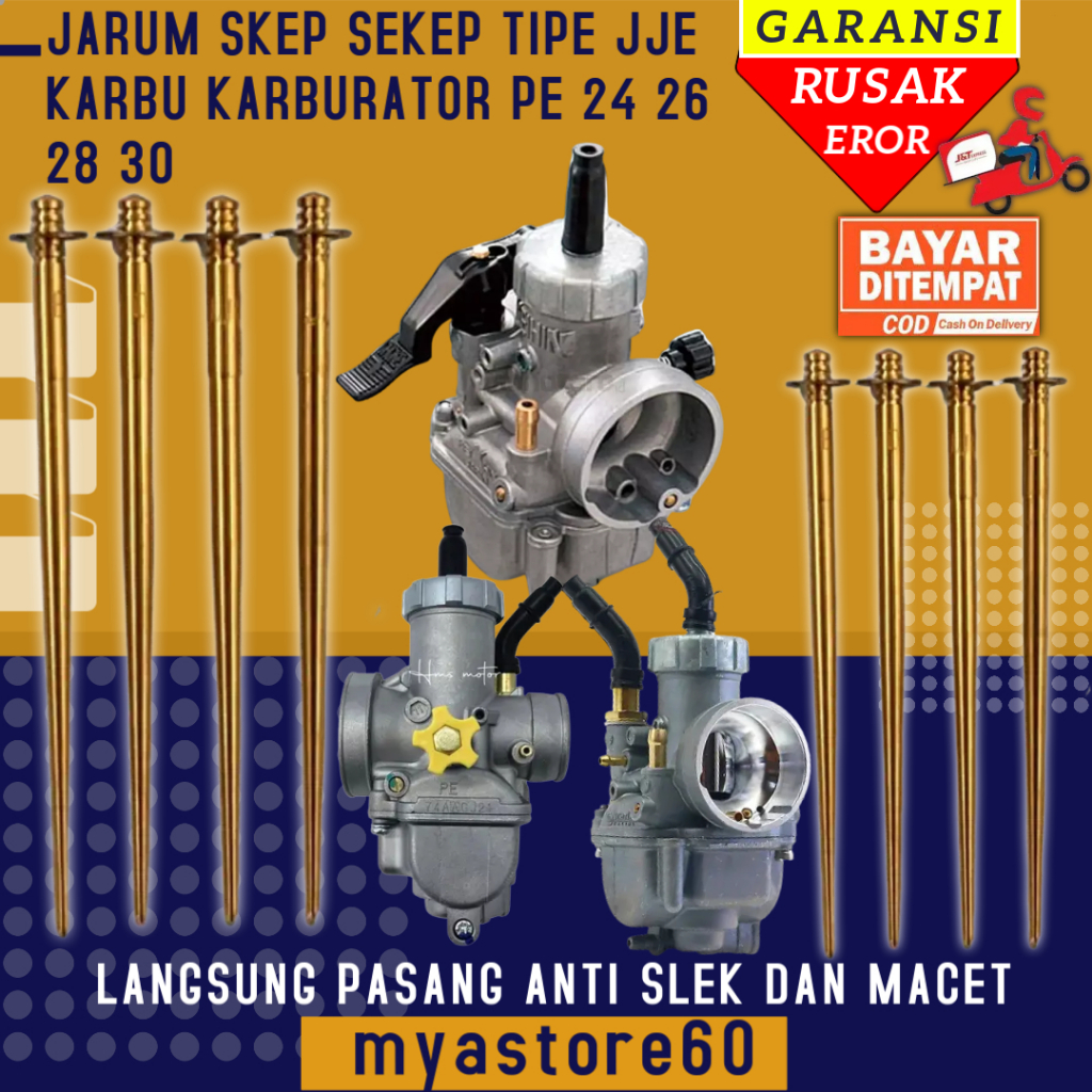 Jarum Skep JJE Karburator Karbu Carbu Carburator PE Seri JJE 24 26 28 30 Anti Macet Dan Anti Ngok Br