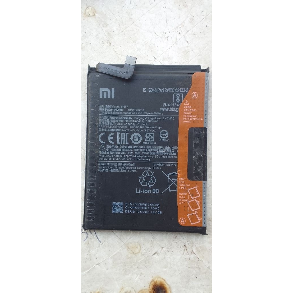 batre bn57 hp siomi pocox3/x3pro/x3nfc seken