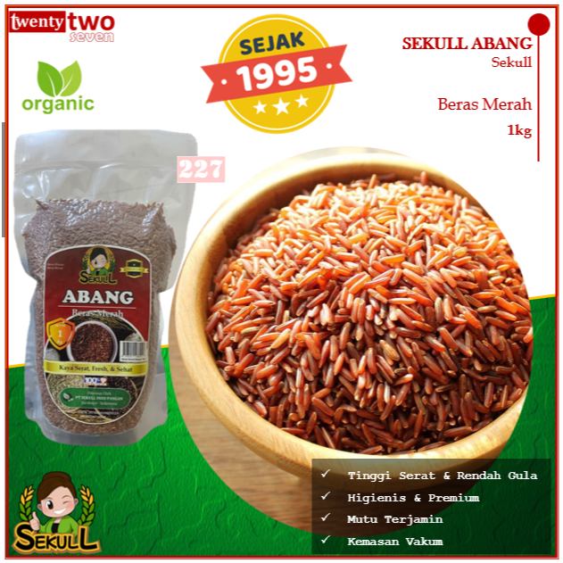 

[SPECIAL PROMO LIVE] Sekull Abang Beras Sehat Merah 1kg Organik Kementan Sejak 1995