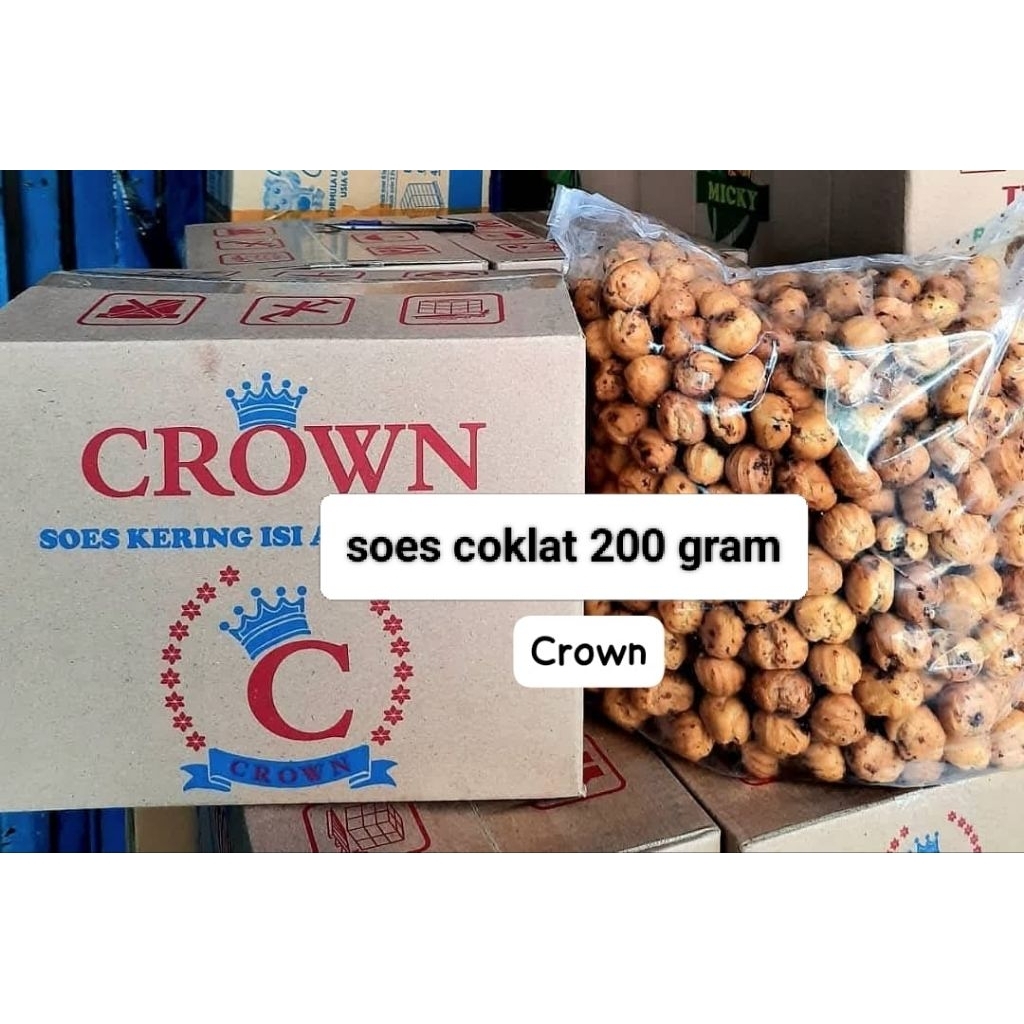 

Soes crown full coklat 200gr/soes coklat enak