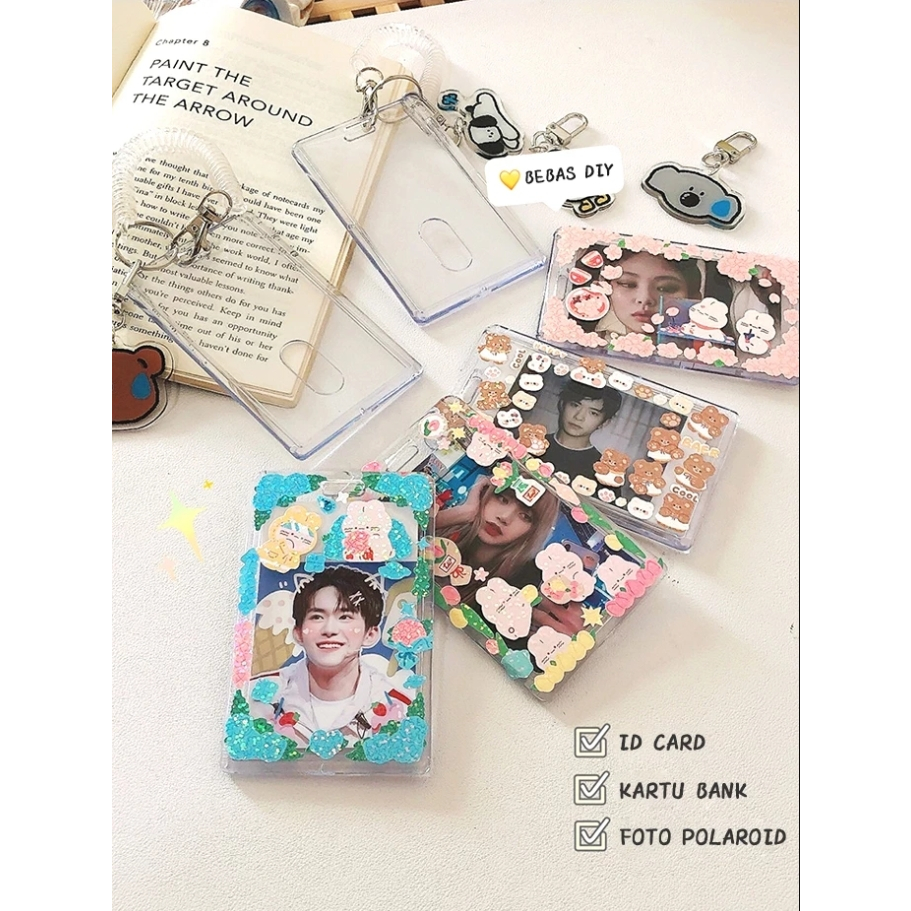 

✨ Tempat Kartu ID Card Holder ✨ Photocard Holder Aesthetic Akrilik Transparan | Gantungan Kartu ID Kalung | Tempat KTP Kartu Kredit