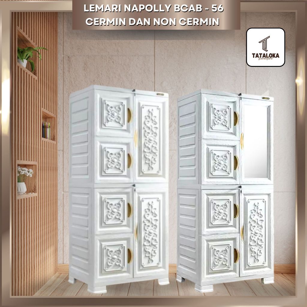 LEMARI NAPOLLY SUSUN 4 | LEMARI SUSUN DAN KACA | LEMARI SUSUN SIMPLE | LEMARI PLASTIK MOTIF BALI | L