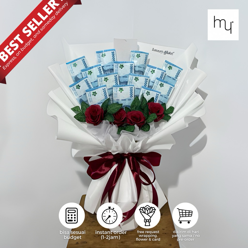 HOOMEY (Vol.2) - Buket Uang Asli | Bouquet Uang | Buket Uang Mainan | Money Bouquet | Buket Wisuda
