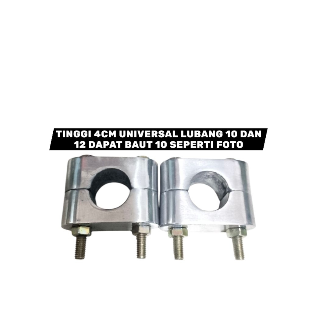 raiser stang universal chrome lubang 10 dan 12 PENINGGI STANG 4CM RAISER STANG CHROME HONDA TIGER CB