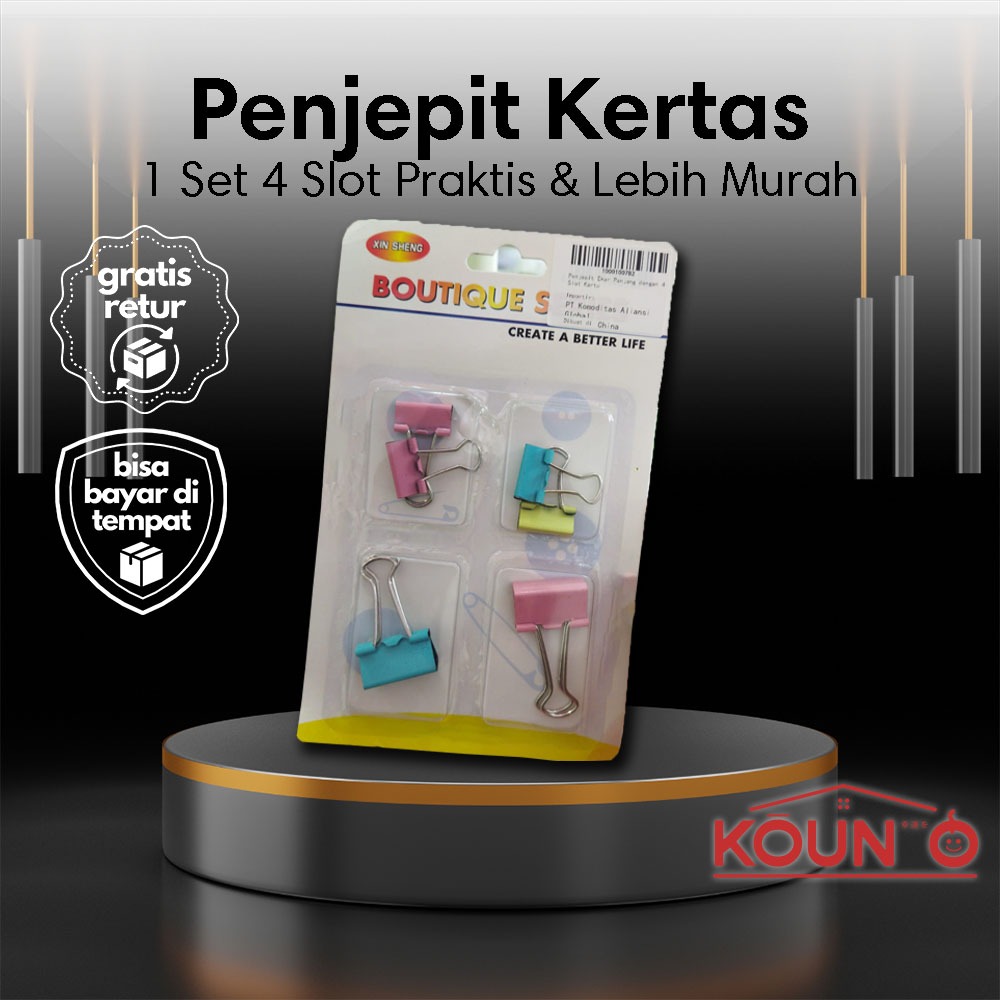 

Penjepit Kertas Warna-Warni Lucu Cocok Untuk Sekolah Dan Kantor Clip Kertas Colorful Paper Clip Binder 1 Set 4 Slot