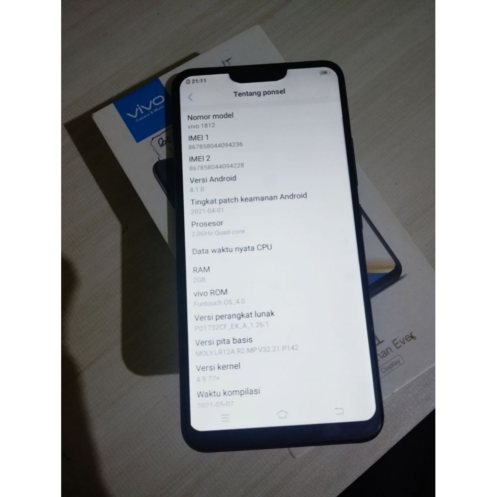 Hp bekas VIVO Y81 no minus