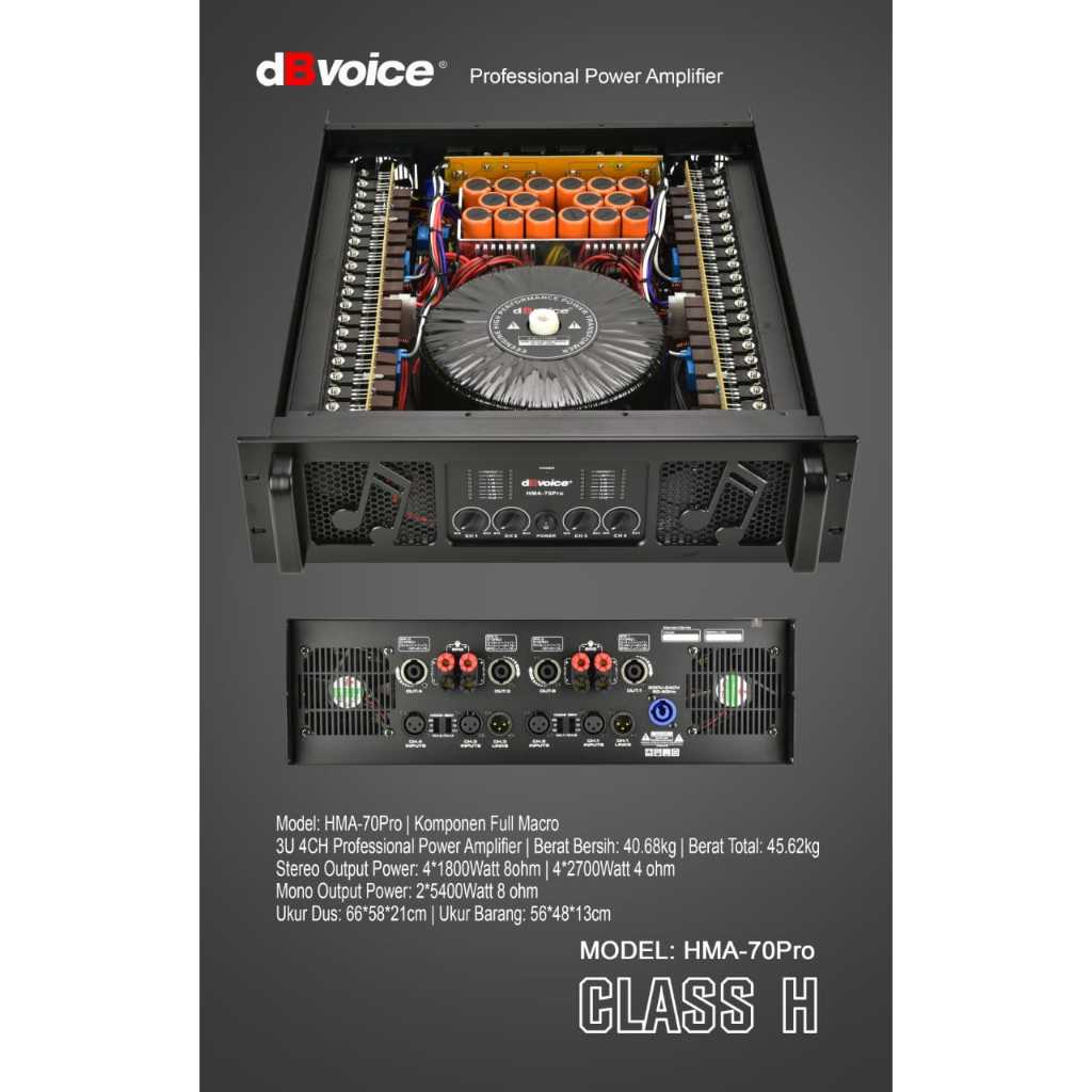 HMA-70PRO POWER AMPLIFIER CLASS H DBVOICE ORIGINAL / POWER AMPLIFIER CLASS H