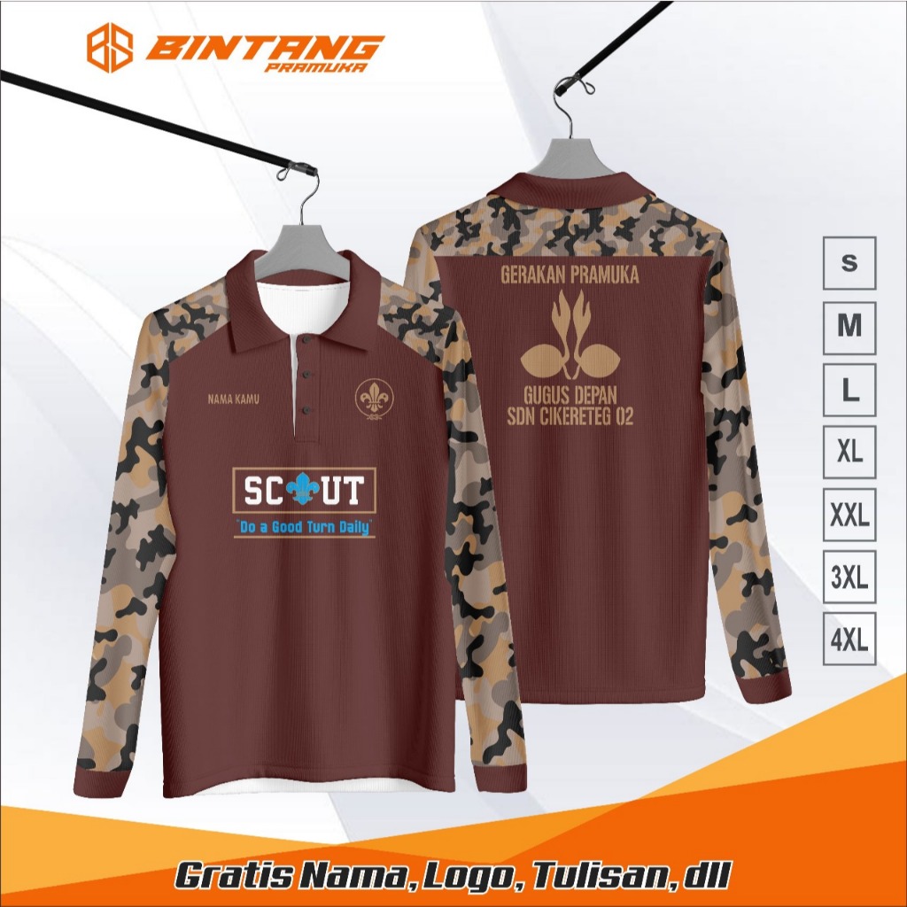 Jersey Pramuka printing kaos pramuka baju pramuka PDL Pembina (bisa satuan)