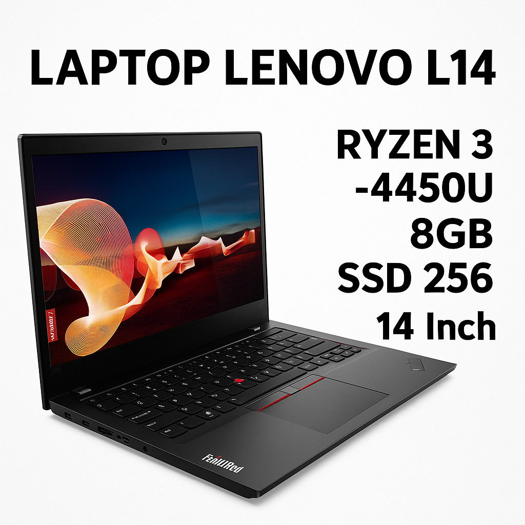 LAPTOP LENOVO L14 AMD RYZEN 3 4450U RAM 8GB SSD 256GB 14" NOTEBOOK SECOND