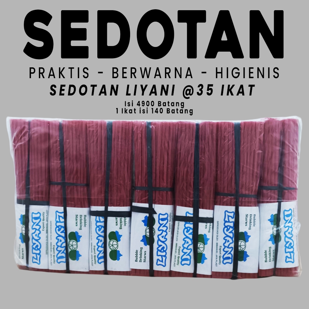 SEDOTAN PELANGI @35 IKAT - SEDOTAN MEREK LIYANI ISI 4900 BATANG DIAMETER 5MM WARNA PELANGI HIGIENIS