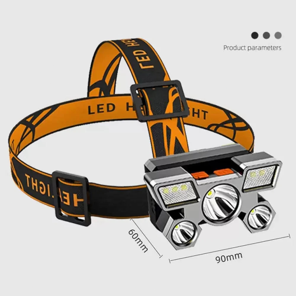 NEW - HEADLAMP SENTER KEPALA 5 LED LAMPU CAMPING HIKING OUTDOOR RECHARGEABLE HEADLAMP USB
