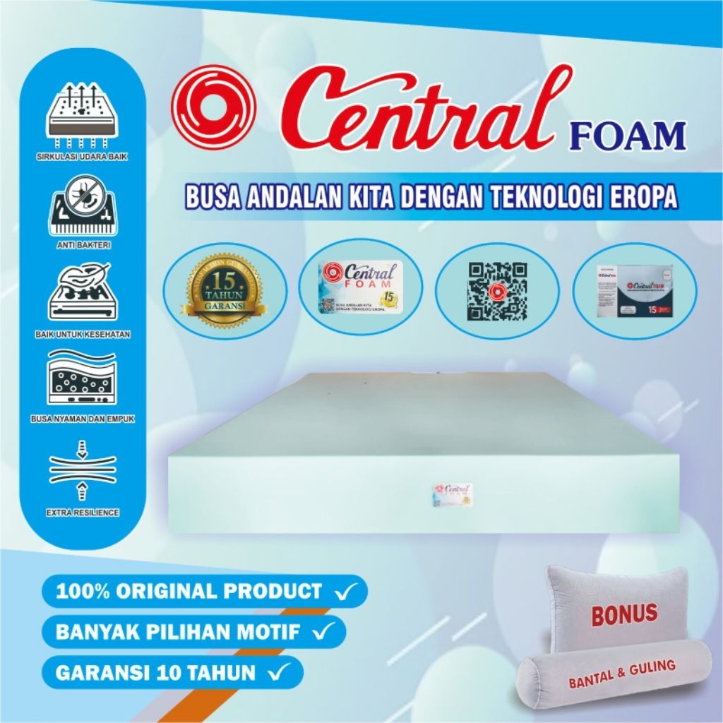 Kasur Busa CENTRAL FOAM 160x200x30 ORIGINAL Garansi Resmi 15 Tahun Termurah