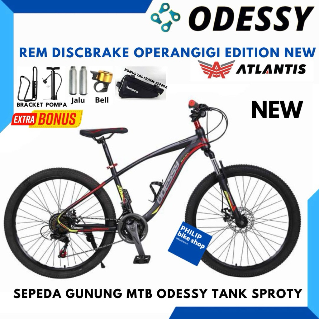 Sepeda Gunung 26 MTB ODESSY Tank Rem Discbrake 21Speed New