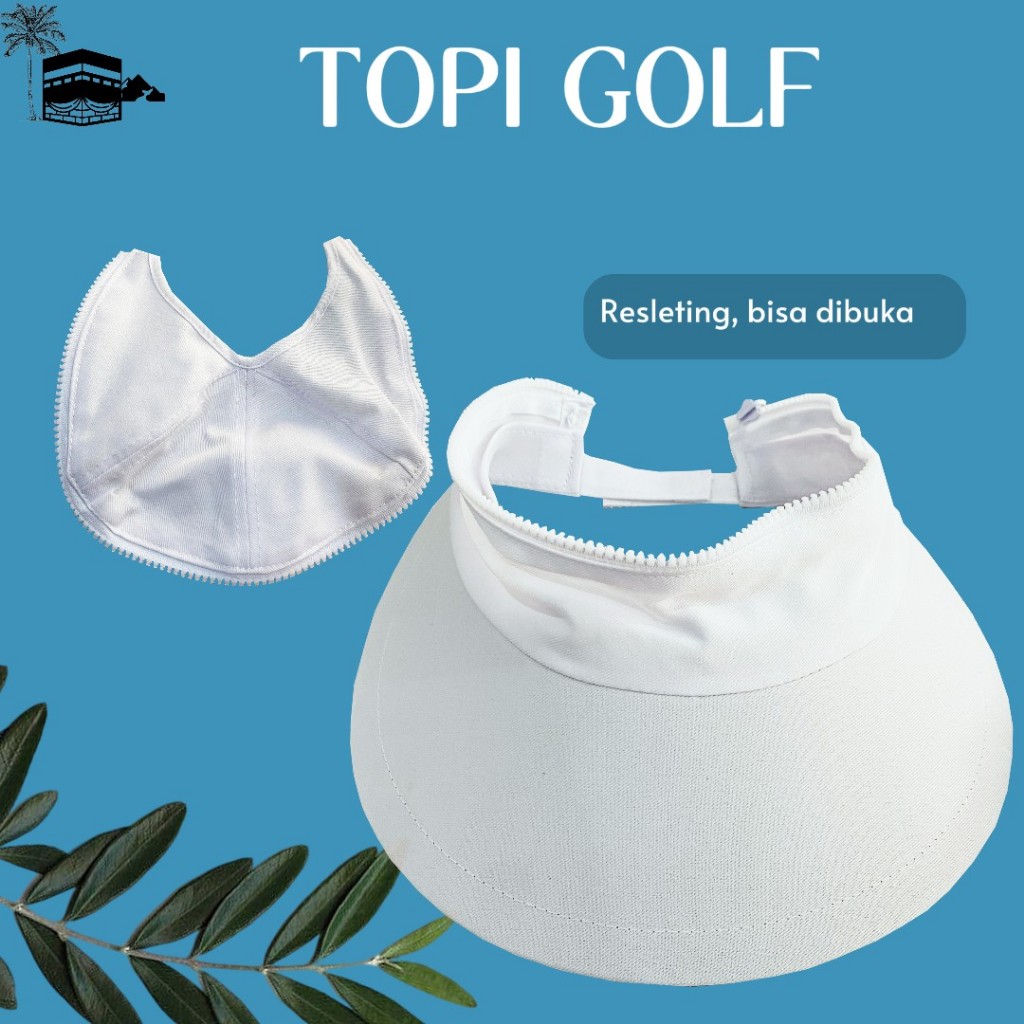 Topi Golf Putih katon polos Logo Wanita Perlengkapan Haji Umroh Topi Olahraga