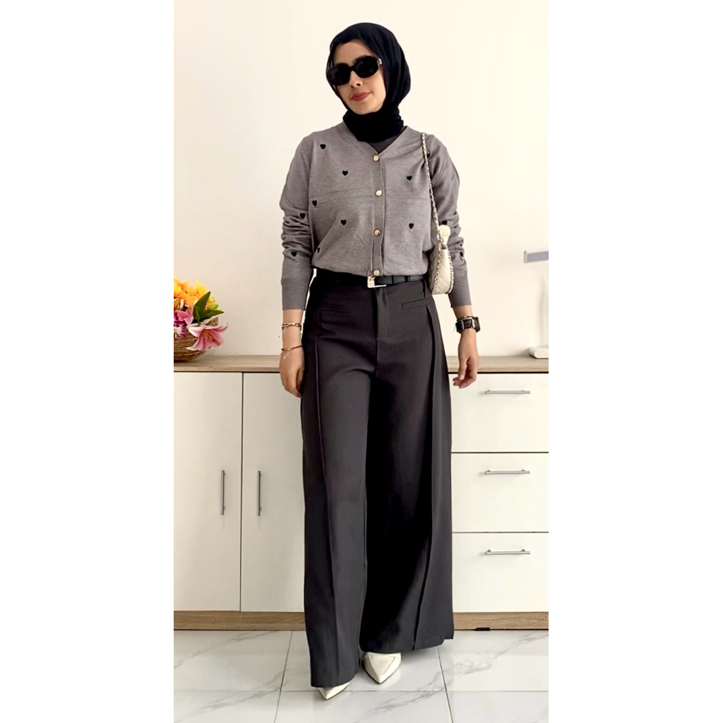 KNIT CARDI BORDIR LOVE || ATASAN WANITA FULL KANCING MOTIF LOVE || CARDIGAN / OUTER WANITA TERBARU V