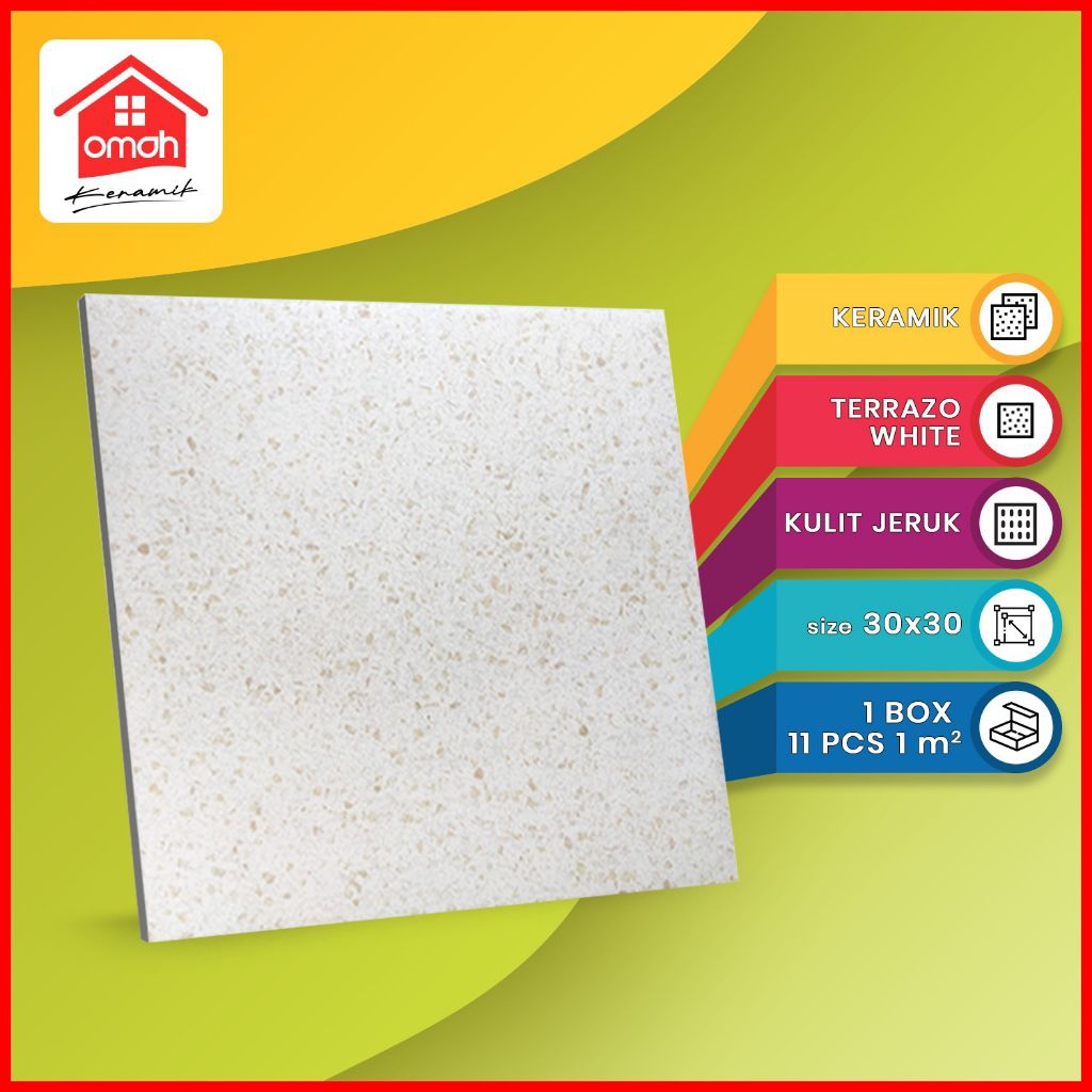 Keramik Lantai Kasar KIA 30x30 Terrazo White