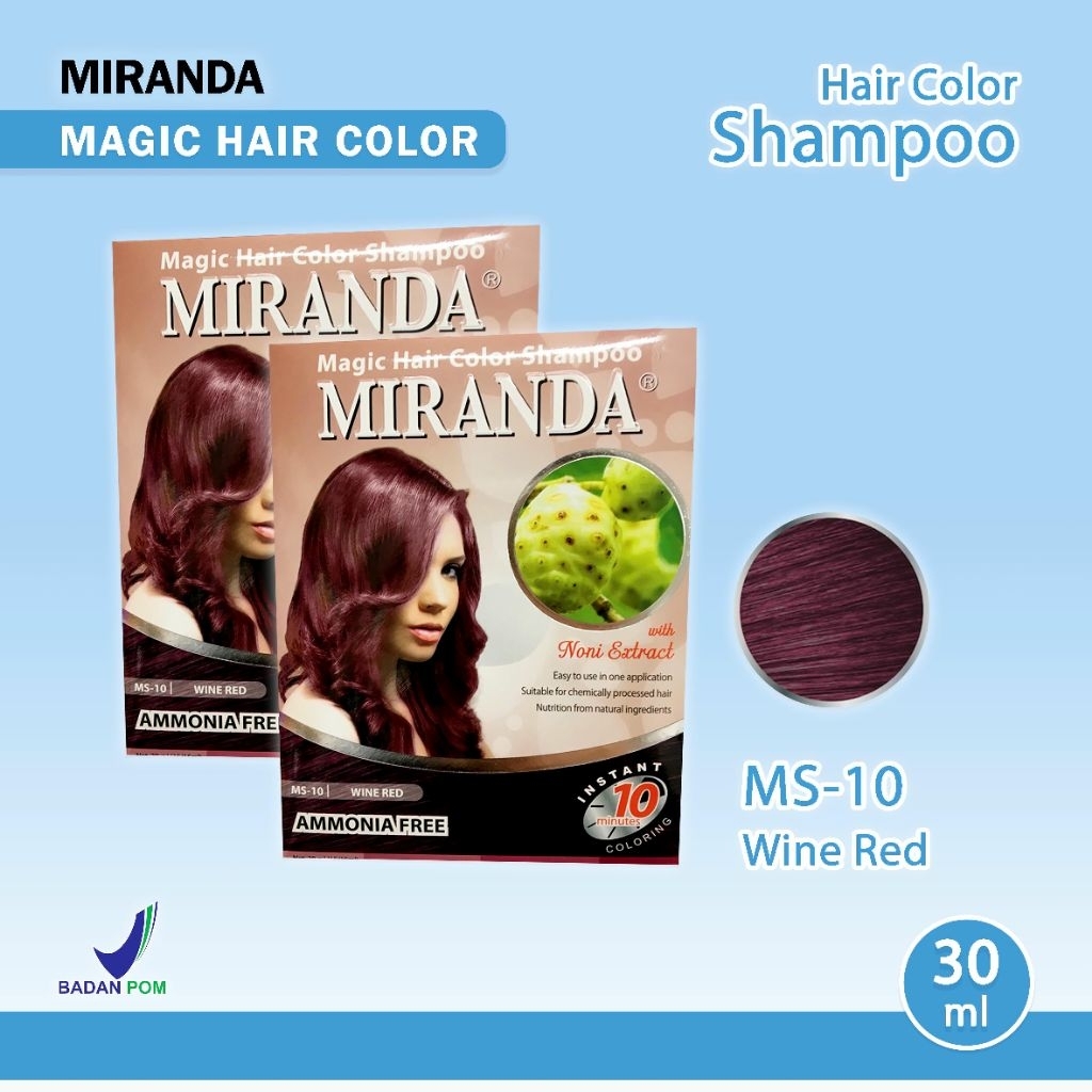 Miranda Magic Hair Color Shampoo Pewarna Rambut Instan Shampo - 30ml