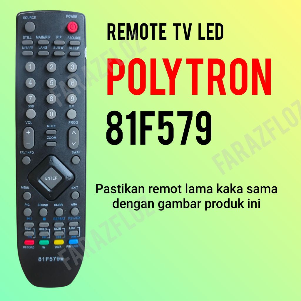 Remote lcd led tv polytron 81f579