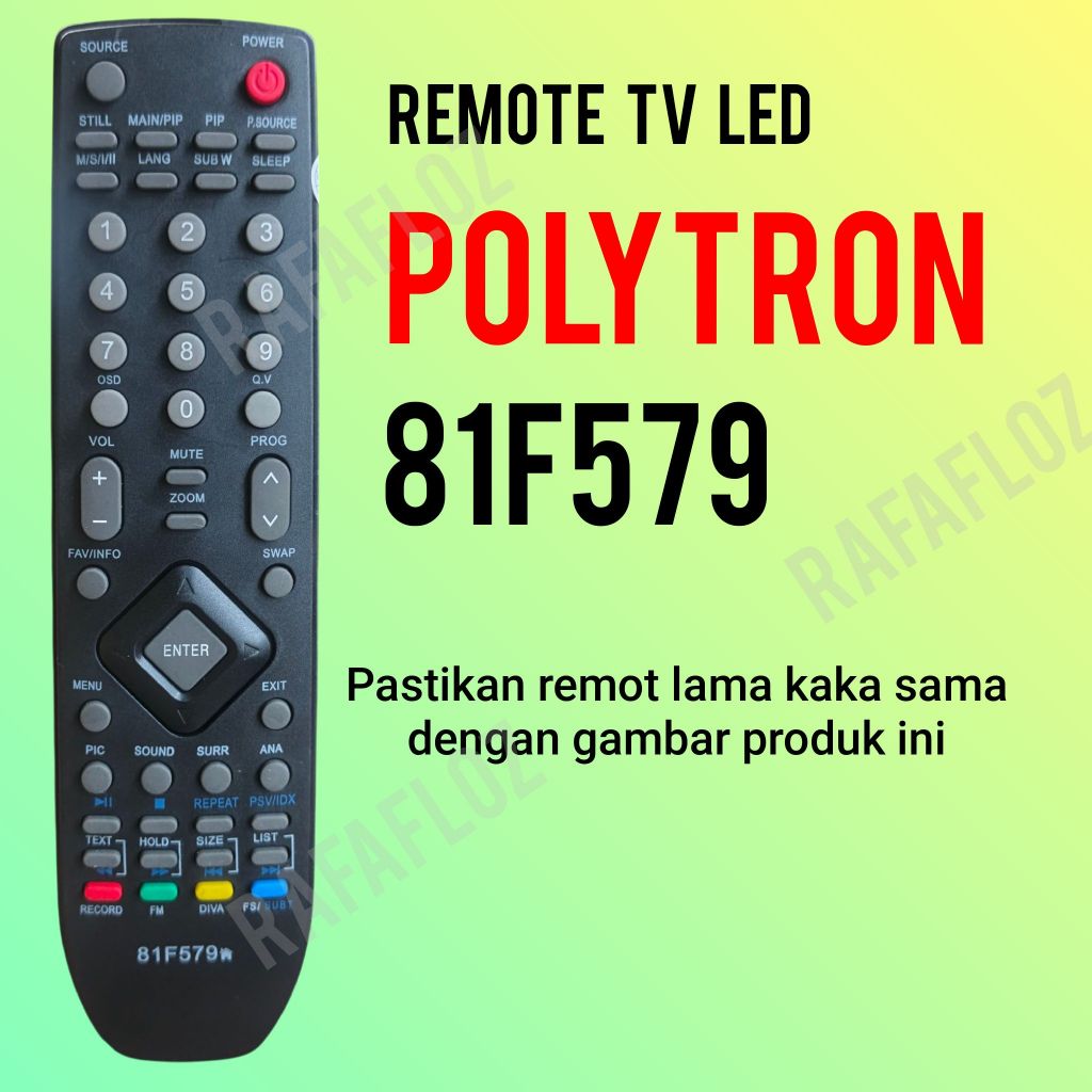 Remote tv polytron 81f579 sesuai gambar