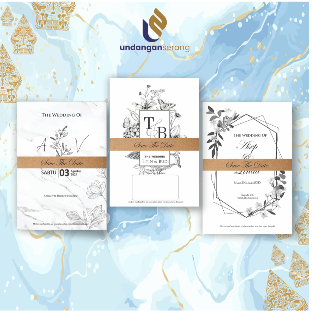 Undangan Pernikahan Sabuk Hitam & Putih Sabuk BC150 GSM Murah Elegan Rustic Undangan Khitanan