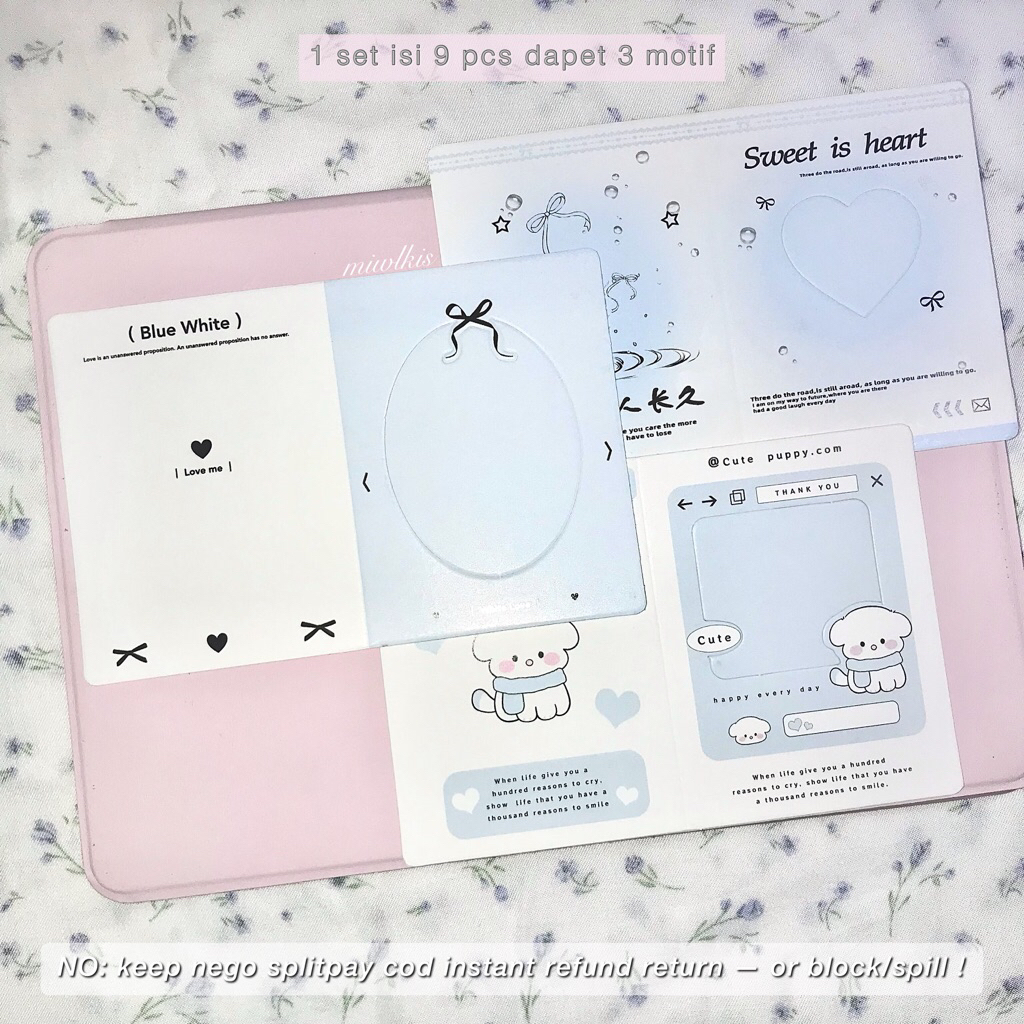 

(1 set isi 9) alas packing photocard aesthetic ala selkor selchin ♡# alas pack pc poca coquette ribbon dollette y2k