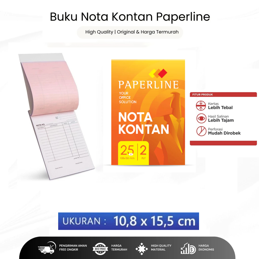 

Nota Kontan 2PLY Paperline 25 SET Ukuran Kecil K2