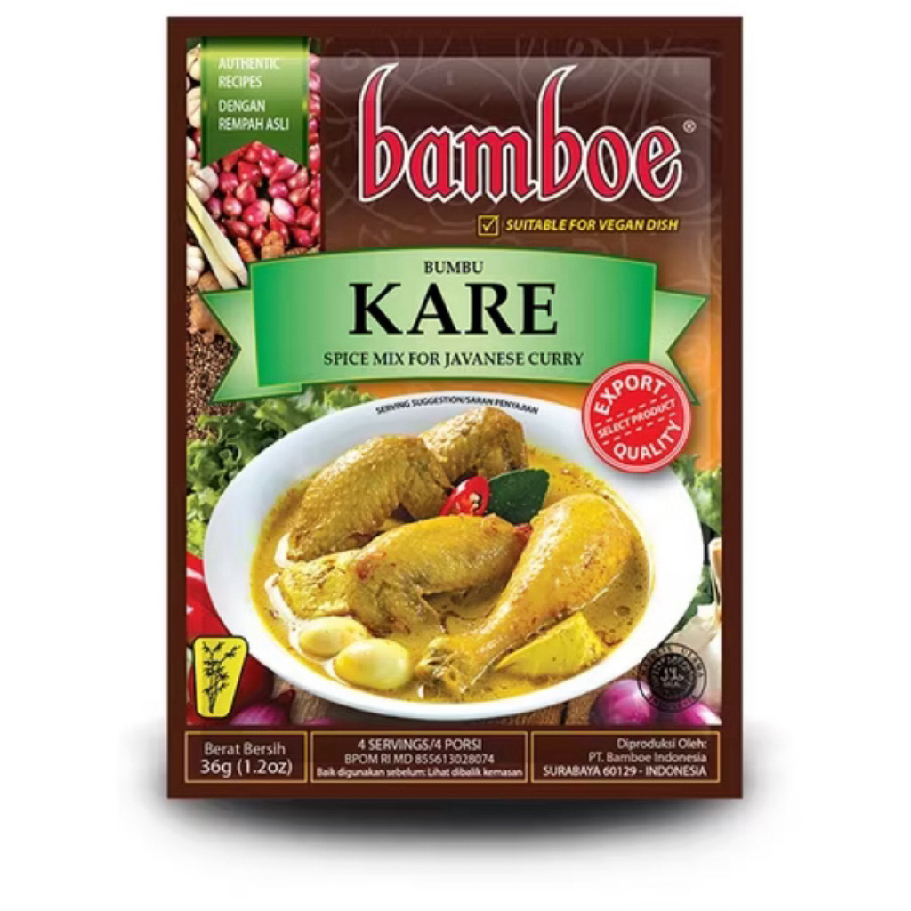 

Bamboe Bumbu Kare Jawa 36g – Praktis Masak Kare Ayam Gurih Berempah, Rasa Tradisional!