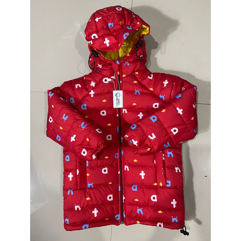 jaket gelembung_lapis busa anak cewe cowo motif HURUF