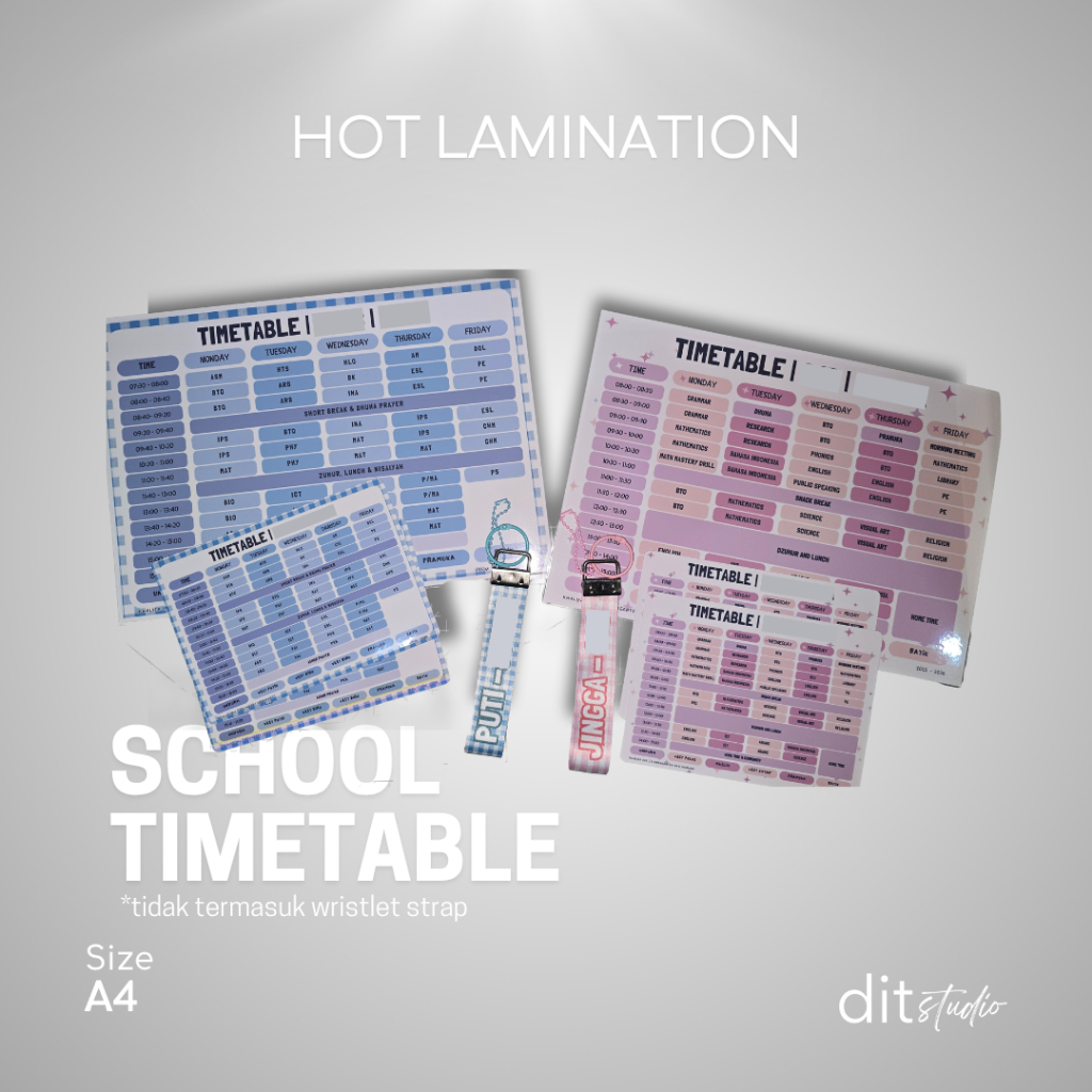 

dits. School Timetable Set | 3 in 1