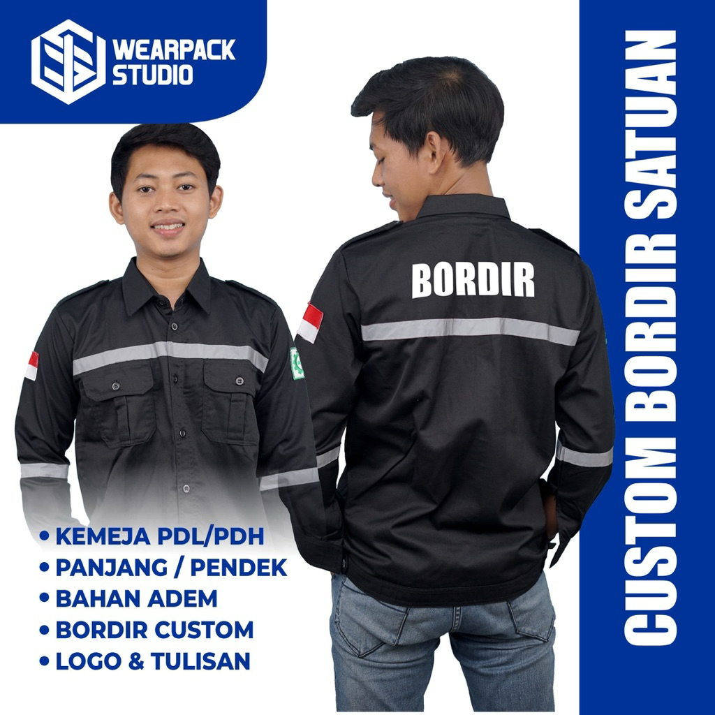 Kemeja Wearpack Safety Bordir Baju Kerja Proyek Pabrik Seragam Teknik Bengkel Murah COD