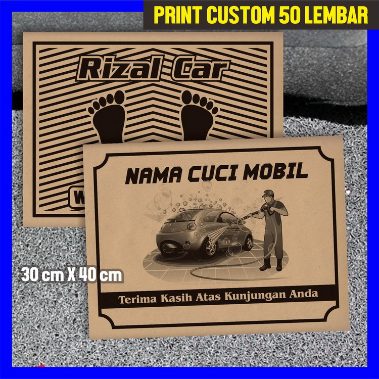 

[Custom 50 lembar] Cetak Kertas Car Wash Print Alas Kaki Cuci Mobil Samson Paper Foot Kraft Pijakan Carwash Detailing Showroom Salon Steam