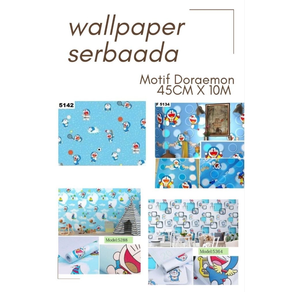 Wallpaper Dekorasi Dinding Mofif Doraemon Wallstiker Dinding Ruang Tamu Kamar Motif Doraemon