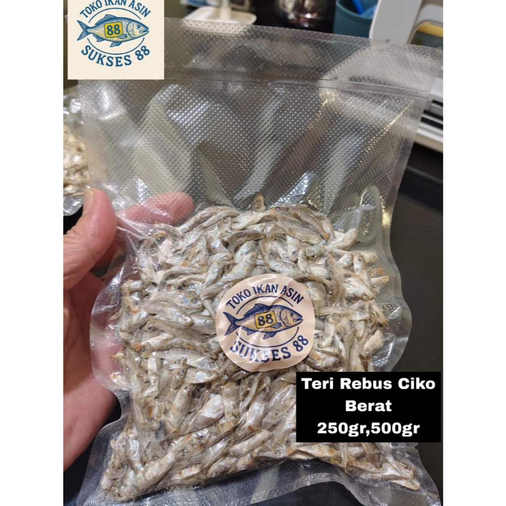 

Ikan Teri Ciko Rebus 250gr / 500gr | Teri Rebus Siap Masak | Vakum Pack Bersih