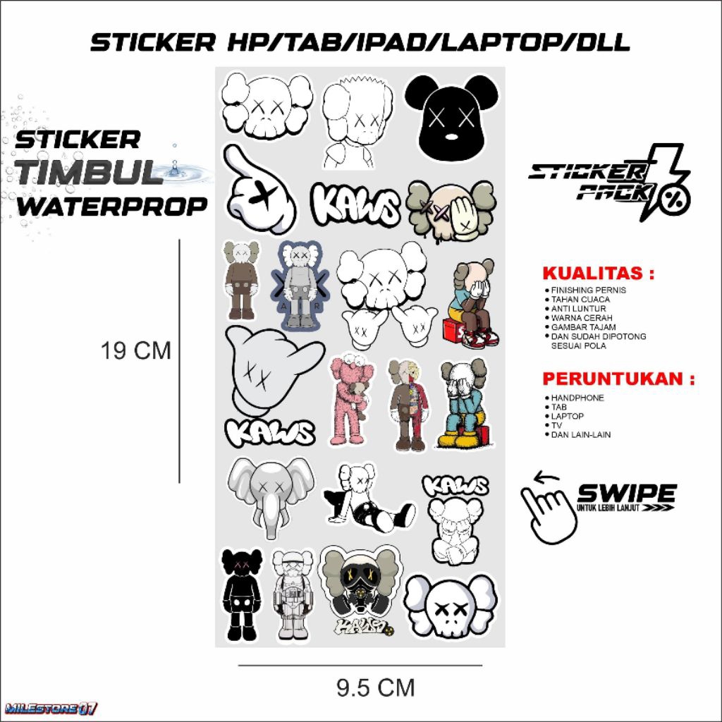 

Stiker pack timbul cat bongo kucing stiker tinggal tempel waterproof untuk hp tab iPad tv kulkas motor dll