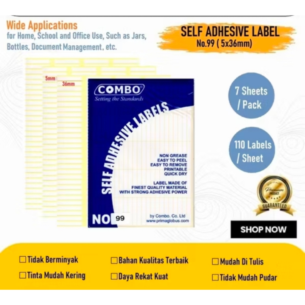 

Sticker Label 099 / Label Nama / Stiker Koreksi / Self Adhesive Labels Combo - 099