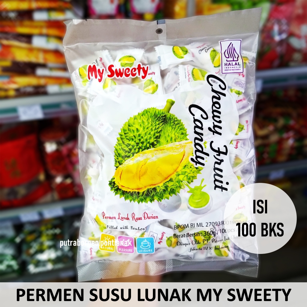 

Permen Buah My Sweety Durian 360 gr / Permen Lunak Aneka Rasa Buah / Permen Susu Snack Lebaran