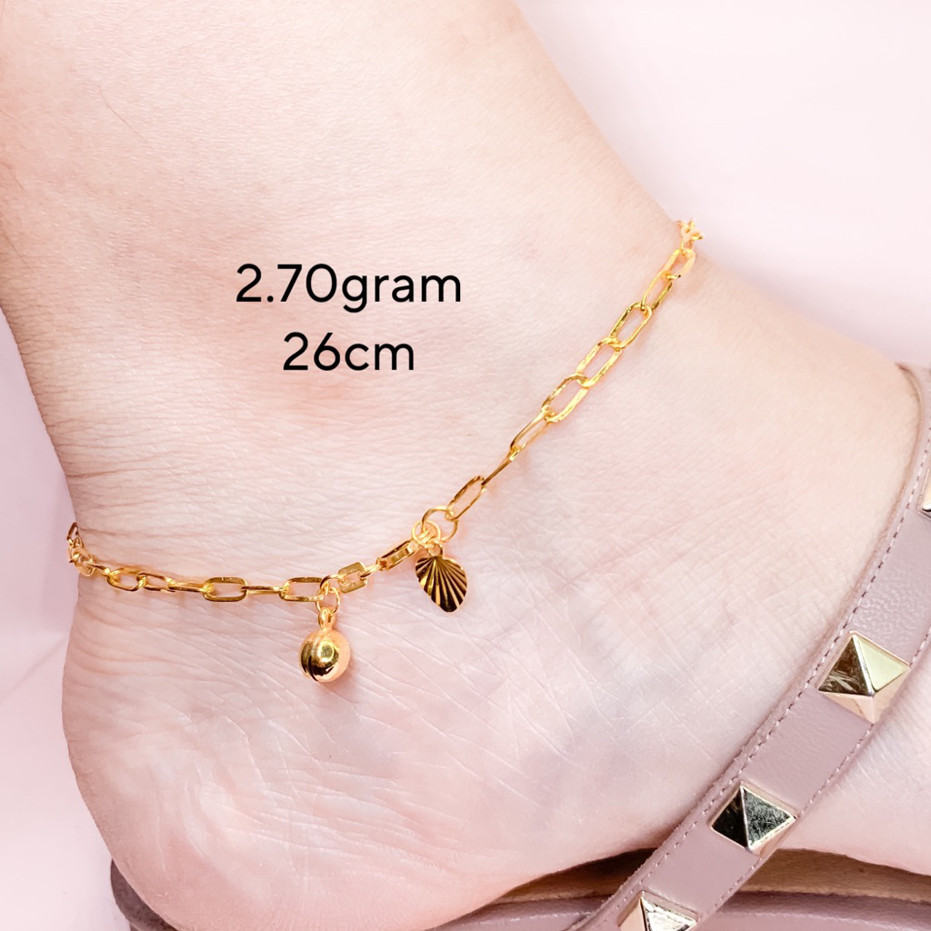 Gelang Emas Kaki Hermess Fancy Gelang Kaki Serut Hermess Italy Emas Kadar 700