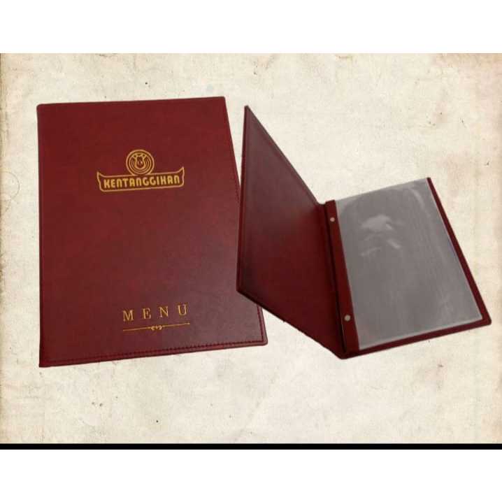 

COVER BUKU MENU Hotel,Resto,Cafe,Kedai dll (Custom Logo) UK A4 dibaud isi plastik 10 lembar