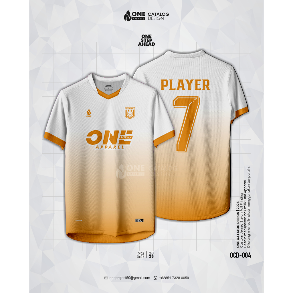 ONE APPAREL - CUSTOM JERSEY STELAN FULL PRINTING - FUTSAL, SEPAKBOLA, VOLI, BASKET - FREE DESAIN