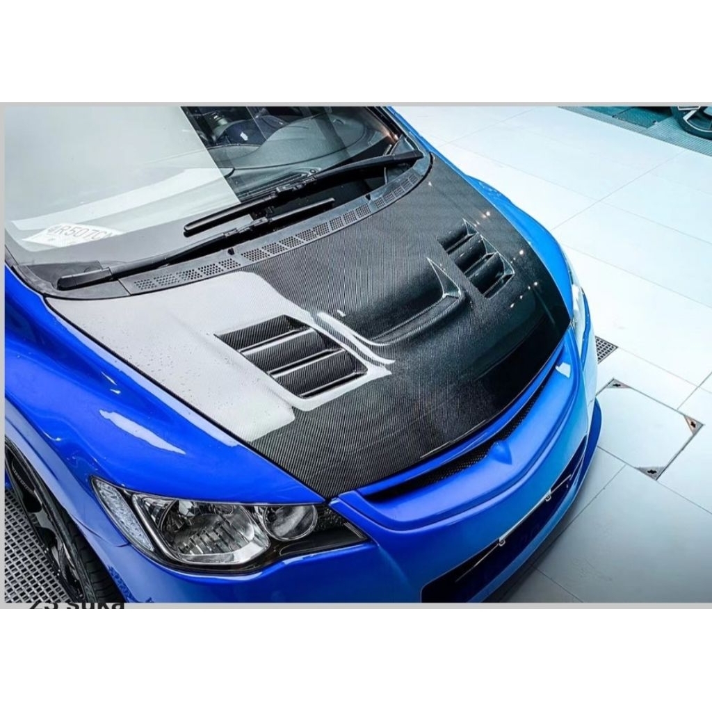 kap mesin honda civic fd custom carbon kevlar