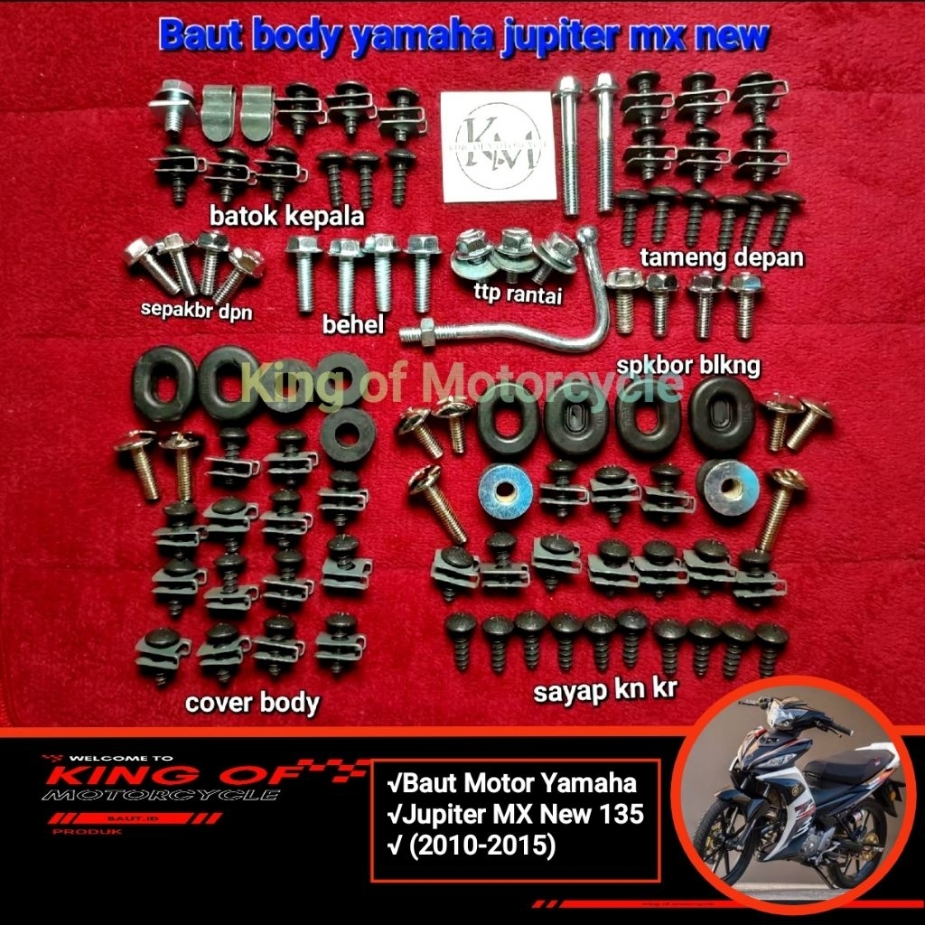 Baut Body Lengkap Yamaha Jupiter MX NEW 135 2010-2015