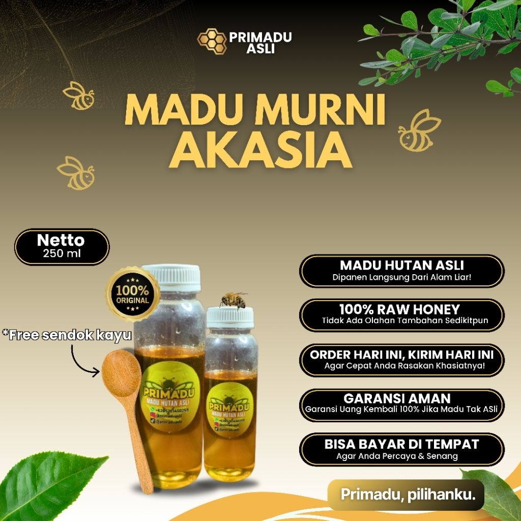 

Madu Primadu hutan asli 250ml PURE honey 100% Meningkatin nafsu makan & kesehatan tubuh secara alami