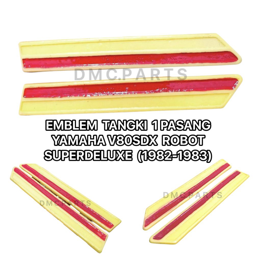 EMBLEM LOGO TANKI TANGKI TENGKI YAMAHA V80SS / ROBOT / SUPERDELUXE (1 PASANG) TAHUN 1983-1986