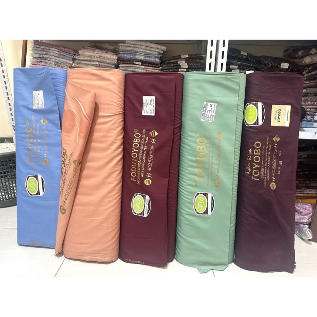 KAIN TOYOBO FODU PREMIUM ORIGINAL//KAIN POLOS//WARNA COKLAT MAHOGANY//BAHAN BAJU DINAS