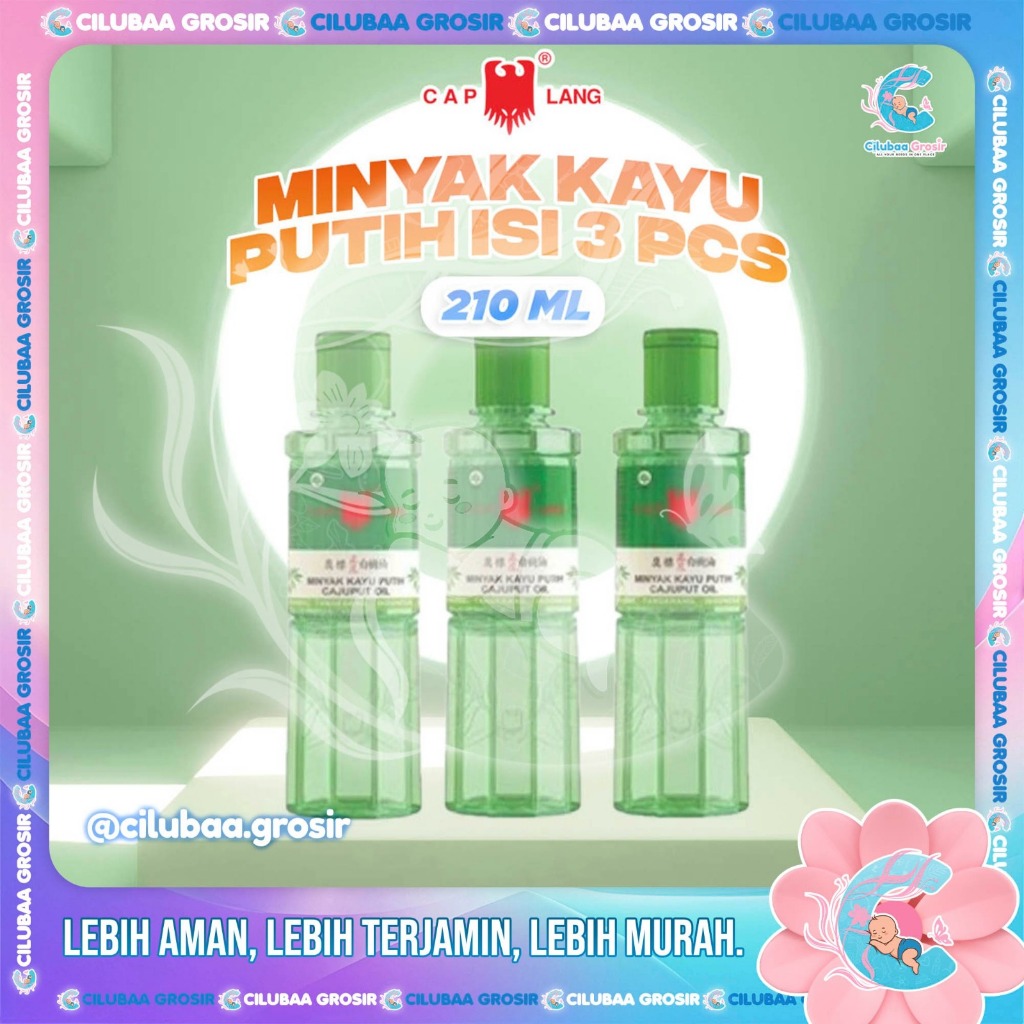 3 PCS Minyak Kayu Putih CAP LANG 210mL || Minyak Telon Cap Lang