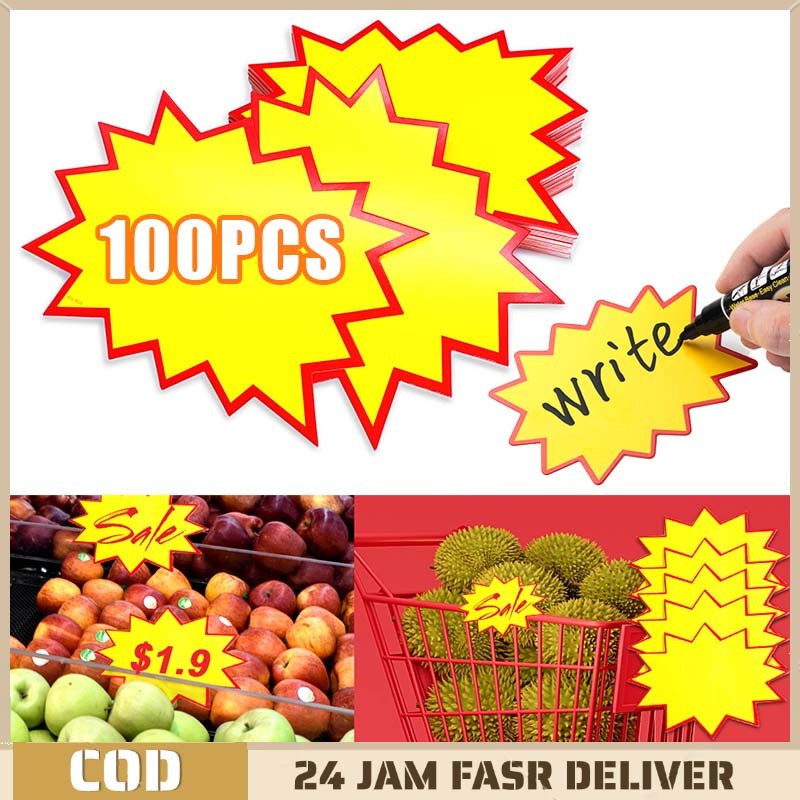 

Isi 100 Kertas Tag Kartu Promo Label Harga Pop Card Sale Price Tag Kertas Penjepit Harga Jepitan Bandrol Harga