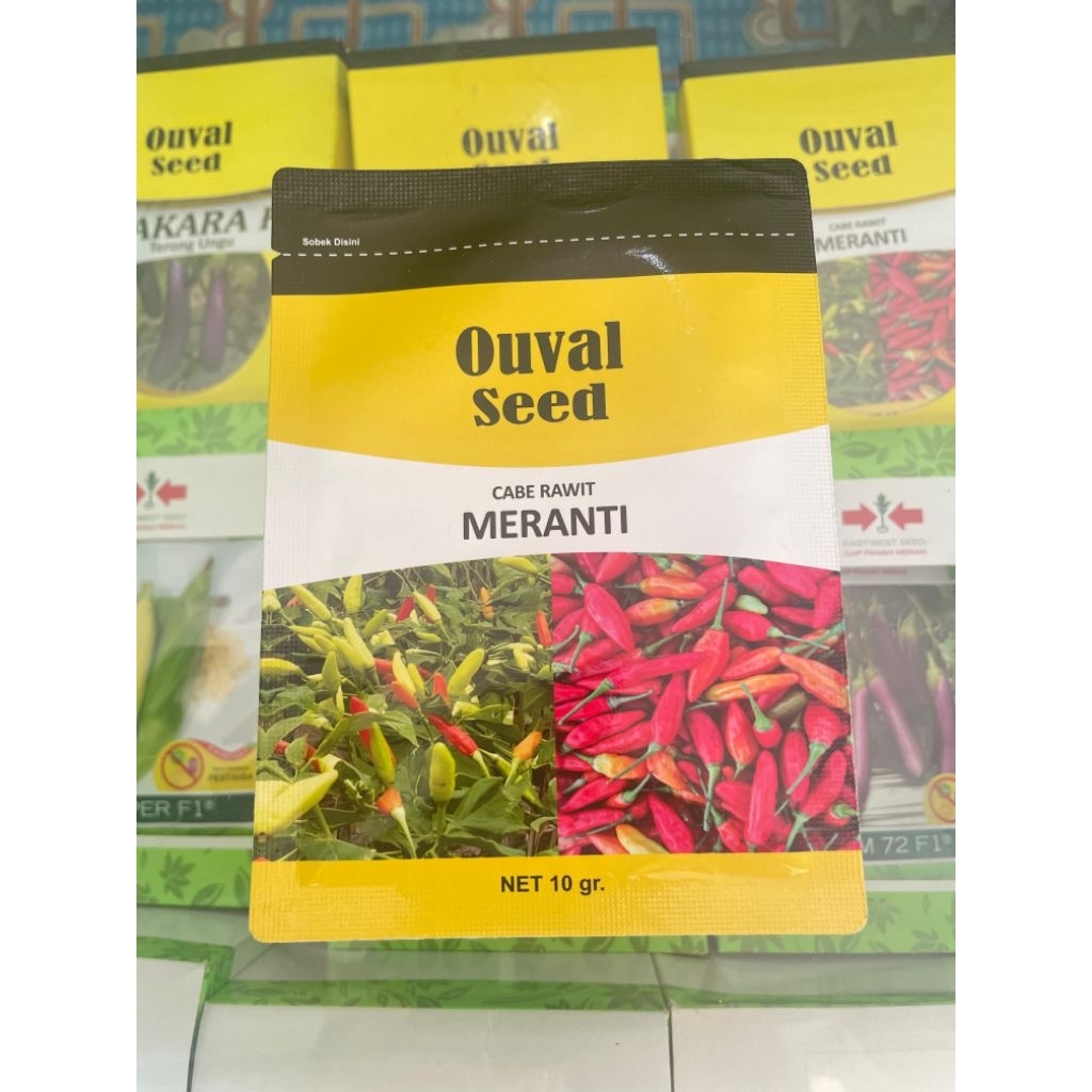 Benih cabe rawit Meranti F1 Ouval Seed tipe buah keatas kemasan 10 gram kadaluarsa 2026