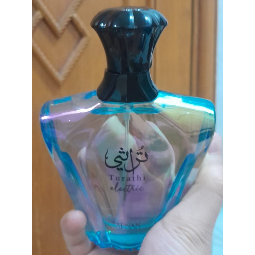 AFNAN TURATHI ELECTRIC , prevoled juice 99%+ (sesuai foto), hanya tes sniff, like new with box. kota